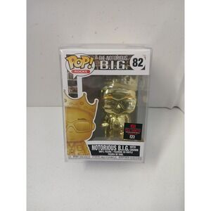 Funko Pop! Notorious B.I.G. with Crown Chrome GoldToy Tokyo Excl #82 /Protector